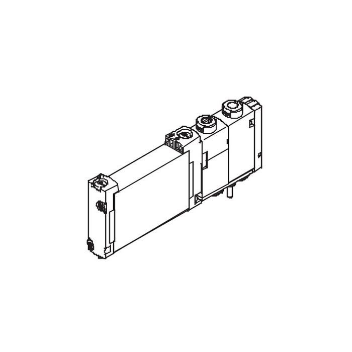 Plate valve G1/4, two-position five-way valve, single electronic control, external pilot air source, mechanical spring return, valve width 18 mm, FAS-B18-M52-MZ, 8180412140